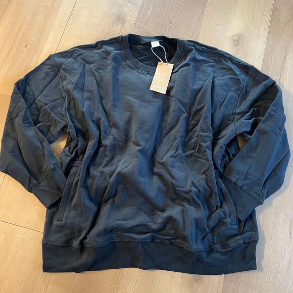 NWT Goumi Kids Asphalt Adult Sweatsuit Top SZ XXL Black Pullover Crew Sweatshirt - Picture 1 of 3